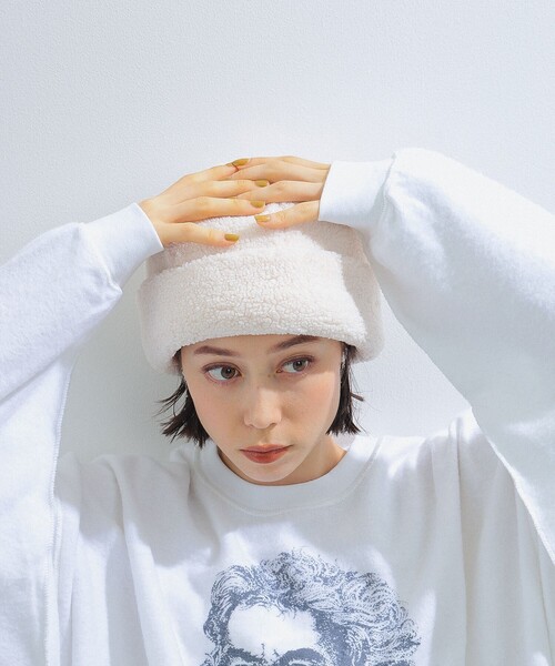 Ray BEAMS(レイビームス)の「CONTROL FREAK × Ray BEAMS / 別注 ボア ワッチキャップ(キャップ・レディース・オフホワイト/ブラック・ONE SIZE)」の3枚目の写真