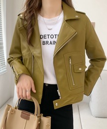 ABITOKYO | フェイクレザーライダースジャケット(ライダースジャケット)