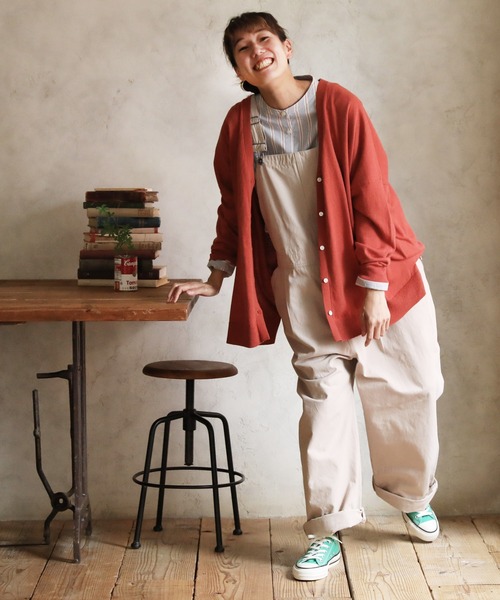 soulberry（ソウルベリー）の「お尻の隠れる、どこにもない、ふつうのカーデ ちょっと厚手にしてみました。（ニット/セーター・レディース・レッド/スミクロ/マスタード/グレイッシュベージュ/ブルーグリーン/オレンジ系・LL/4L/L/3L/M）」の11枚目の写真