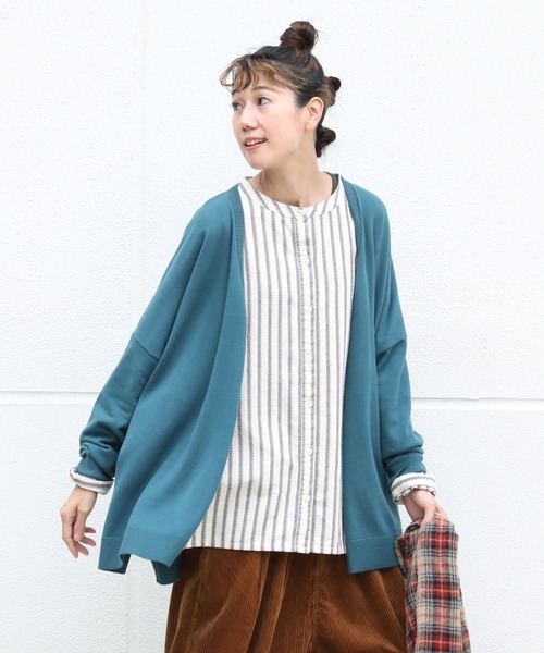 soulberry（ソウルベリー）の「お尻の隠れる、どこにもない、ふつうのカーデ ちょっと厚手にしてみました。（ニット/セーター・レディース・レッド/スミクロ/マスタード/グレイッシュベージュ/ブルーグリーン/オレンジ系・LL/4L/L/3L/M）」の22枚目の写真