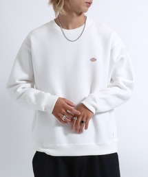 Dickies（ディッキーズ）ワンポイントロゴ刺繍 スウェットトップス（裏起毛）/長袖 無地 プルオーバートレーナー/メンズ レディース
