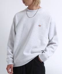 Dickies(ディッキーズ)ワンポイントロゴ刺繍 スウェットトップス(裏起毛)/長袖 無地 プルオーバートレーナー/メンズ レディース