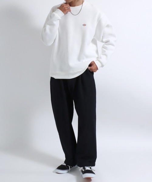 Dickies(ディッキーズ)の「Dickies(ディッキーズ)ワンポイントロゴ刺繍 スウェットトップス(裏起毛)/長袖 無地 プルオーバートレーナー/メンズ レディース(スウェット・メンズ・ダークグリーン/アッシュグレー/ブラック/ネイビー/ホワイト・XL/M/L)」の9枚目の写真