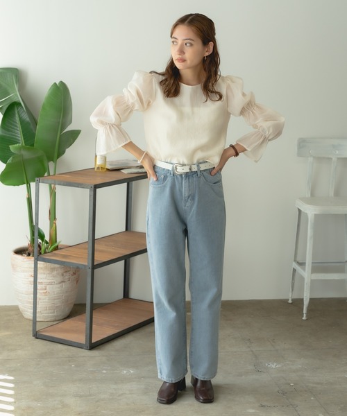 ▲Power shoulder blouse / パワショルブラウス リボントップス（シャツ/ブラウス）｜AO2（アオズ）