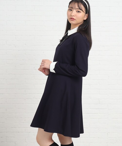 PINK-latte(ピンクラテ)の「【入卒・セレモニー・卒服】リボンSET 衿付きワンピース(ワンピース・キッズ・ベージュ系1/グレー系1/ブルー系その他・16/15 /02)」の13枚目の写真