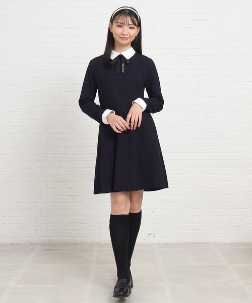 PINK-latte(ピンクラテ)の「【入卒・セレモニー・卒服】リボンSET 衿付きワンピース(ワンピース・キッズ・ベージュ系1/グレー系1/ブルー系その他・16/15 /02)」の15枚目の写真