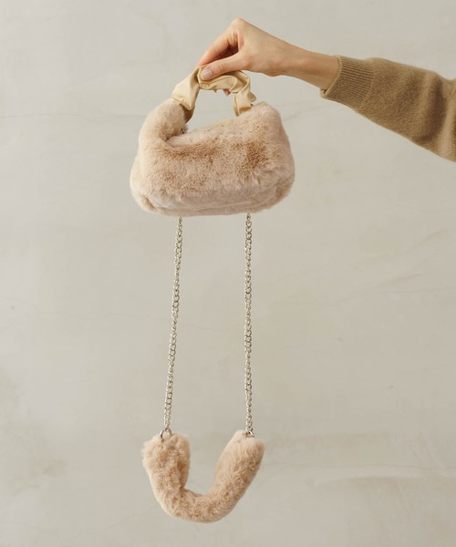 ZAKKA-BOX（ザッカボックス）の「フェイクファーワンハンドルバッグ（ハンドバッグ・レディース・ブラック/ライトベージュ/グレー系その他・FREE）」の3枚目の写真