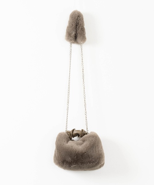 ZAKKA-BOX（ザッカボックス）の「フェイクファーワンハンドルバッグ（ハンドバッグ・レディース・ブラック/ライトベージュ/グレー系その他・FREE）」の6枚目の写真