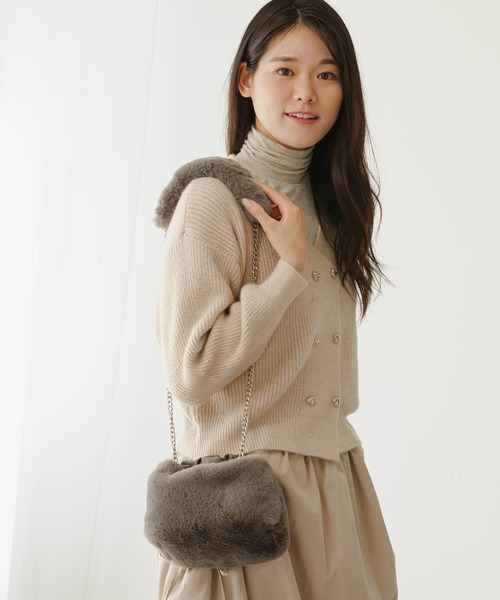 ZAKKA-BOX（ザッカボックス）の「フェイクファーワンハンドルバッグ（ハンドバッグ・レディース・ブラック/ライトベージュ/グレー系その他・FREE）」の12枚目の写真