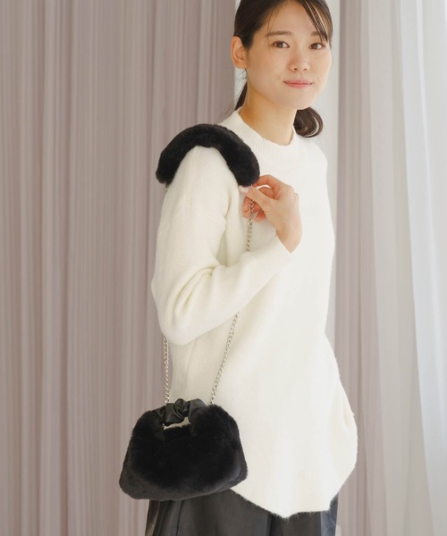 ZAKKA-BOX（ザッカボックス）の「フェイクファーワンハンドルバッグ（ハンドバッグ・レディース・ブラック/ライトベージュ/グレー系その他・FREE）」の17枚目の写真
