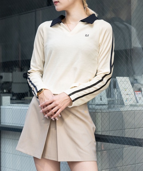 3.3 Field Trip (3.3フィールドトリップ)の「3.3 Field Trip/長袖ラインカラー 2981254(Tシャツ/カットソー・レディース・ブラック/ホワイト・FREE)」の2枚目の写真