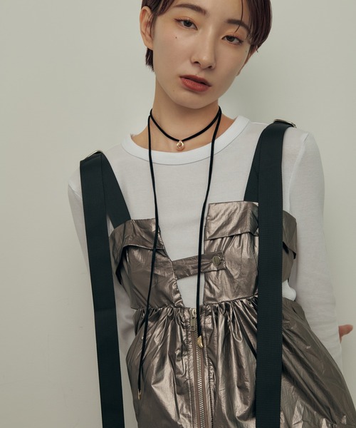 GOLDY（ゴールディ）の「ジグリー メタル ドロップ ベルベット タイ ネックレス（ネックレス・レディース・シルバー/ゴールド・FREE）」の5枚目の写真