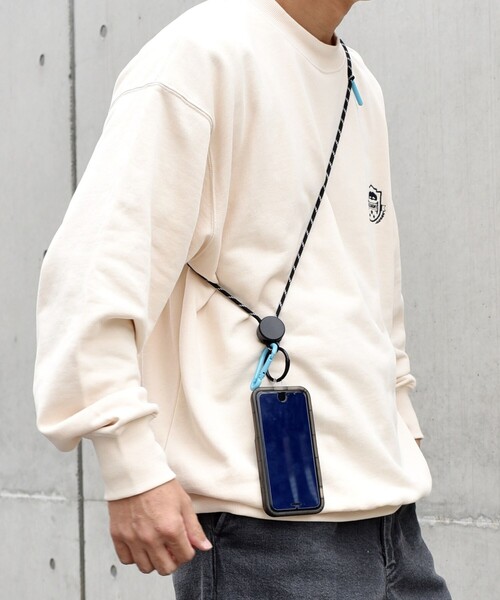 SHIPS any(シップス エニィ)の「BYON BYON: カラビナ付き スマホ ショルダー ストラップ(スマホグッズ・メンズ・ブラック/グレー/ホワイト/ネイビー/イエロー・ONE SIZE)」の7枚目の写真