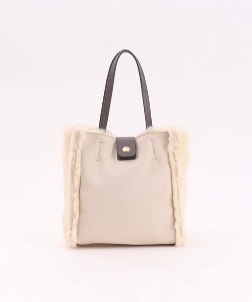 COOCO(クーコ)の「リバーシブルムートン風2WAYバッグ(ハンドバッグ・レディース・レオパード/ダークグレー/グレー系その他/オフホワイト・9)」の9枚目の写真