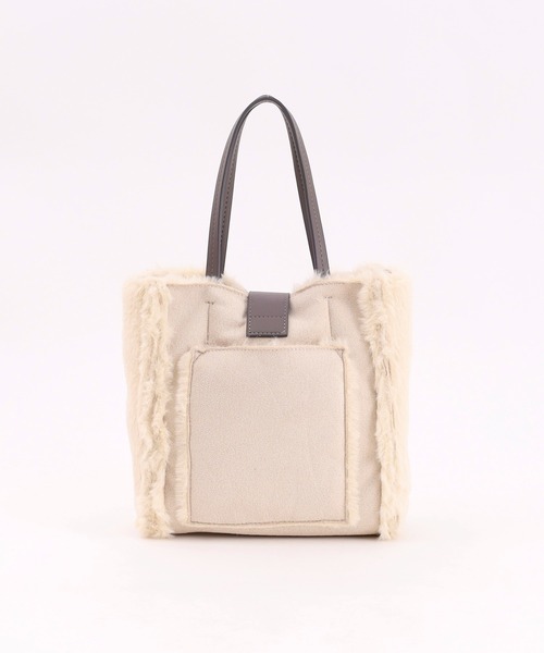 COOCO(クーコ)の「リバーシブルムートン風2WAYバッグ(ハンドバッグ・レディース・レオパード/ダークグレー/グレー系その他/オフホワイト・9)」の11枚目の写真