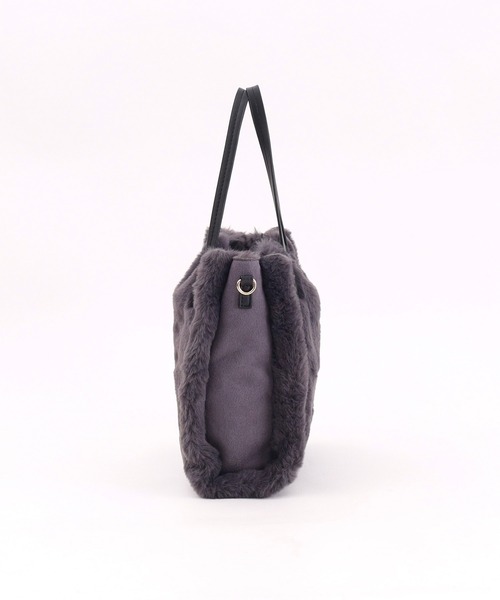 COOCO(クーコ)の「リバーシブルムートン風2WAYバッグ(ハンドバッグ・レディース・レオパード/ダークグレー/グレー系その他/オフホワイト・9)」の13枚目の写真