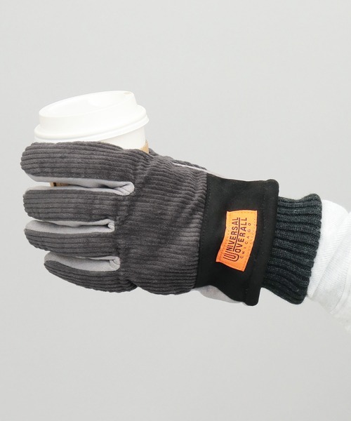 UNIVERSAL OVERALL（ユニバーサルオーバーオール）の「選べる2素材 ボア×コーデュロイ コーデュロイ×スエード タッチパネル対応 グローブ（手袋・メンズ・オフホワイト/ベージュ系その他/ホワイト系その他/ブラック系その他/ブラウン/ブラック/グレー系その他/ベージュ・FREE）」の6枚目の写真