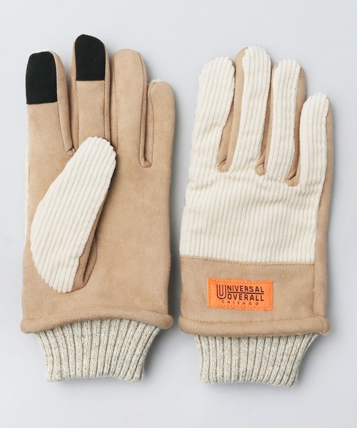 UNIVERSAL OVERALL（ユニバーサルオーバーオール）の「選べる2素材 ボア×コーデュロイ コーデュロイ×スエード タッチパネル対応 グローブ（手袋・メンズ・オフホワイト/ベージュ系その他/ホワイト系その他/ブラック系その他/ブラウン/ブラック/グレー系その他/ベージュ・FREE）」の9枚目の写真