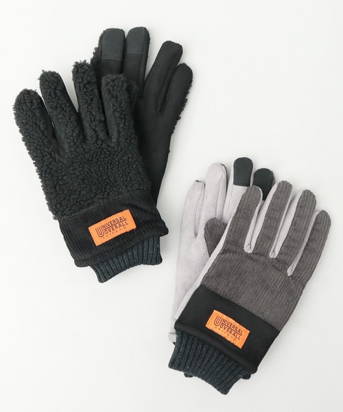 UNIVERSAL OVERALL（ユニバーサルオーバーオール）の「選べる2素材 ボア×コーデュロイ コーデュロイ×スエード タッチパネル対応 グローブ（手袋・メンズ・オフホワイト/ベージュ系その他/ホワイト系その他/ブラック系その他/ブラウン/ブラック/グレー系その他/ベージュ・FREE）」の13枚目の写真
