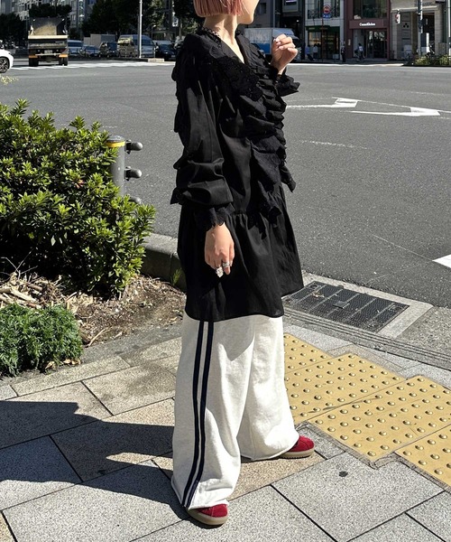 Alley by w closet(アリーバイダブルクローゼット)の「【Alley】エンブロイダリーレースチュニックワンピース(チュニック・レディース・オフホワイト/ブラック・FREE)」の14枚目の写真