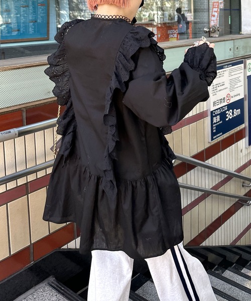 Alley by w closet(アリーバイダブルクローゼット)の「【Alley】エンブロイダリーレースチュニックワンピース(チュニック・レディース・オフホワイト/ブラック・FREE)」の17枚目の写真