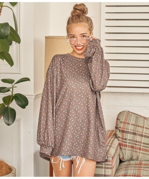 anap mimpi（アナップミンピ）の「小花柄 ボリュームスリーブ Aライン