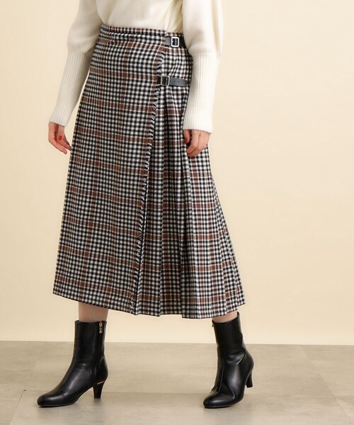 grove（グローブ）の「◆チェックとプリーツが着映えする主役スカート（スカート・レディース・チャコールグレー/ブラック系1/ダークブラウン系1・03/02/01/05/04）」の20枚目の写真