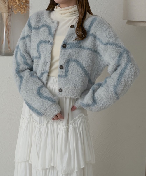 Ambre Neige（アンブルネージュ）の「【前後２WAY】２ｗａｙニュアンスニットラインカーディガン／【WEB/EC限定商品】（カーディガン/ボレロ・レディース・アイボリー/ライトグレー/ネイビー・FREE）」の11枚目の写真