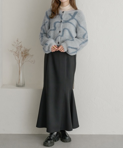 Ambre Neige（アンブルネージュ）の「【前後２WAY】２ｗａｙニュアンスニットラインカーディガン／【WEB/EC限定商品】（カーディガン/ボレロ・レディース・アイボリー/ライトグレー/ネイビー・FREE）」の14枚目の写真