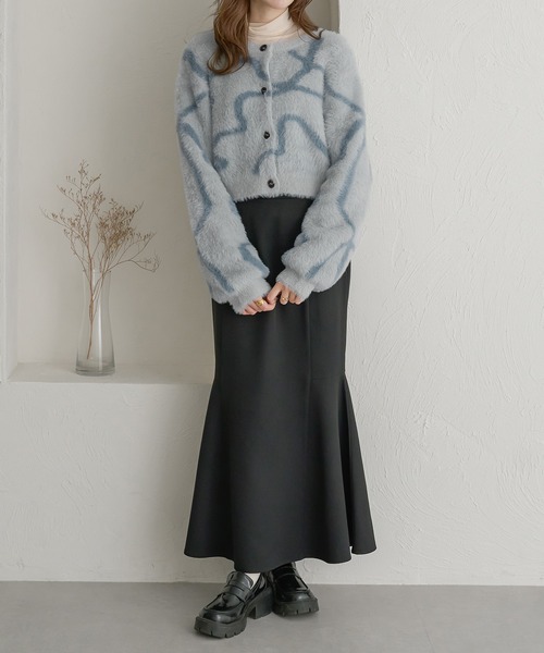 Ambre Neige（アンブルネージュ）の「【前後２WAY】２ｗａｙニュアンスニットラインカーディガン／【WEB/EC限定商品】（カーディガン/ボレロ・レディース・アイボリー/ライトグレー/ネイビー・FREE）」の15枚目の写真