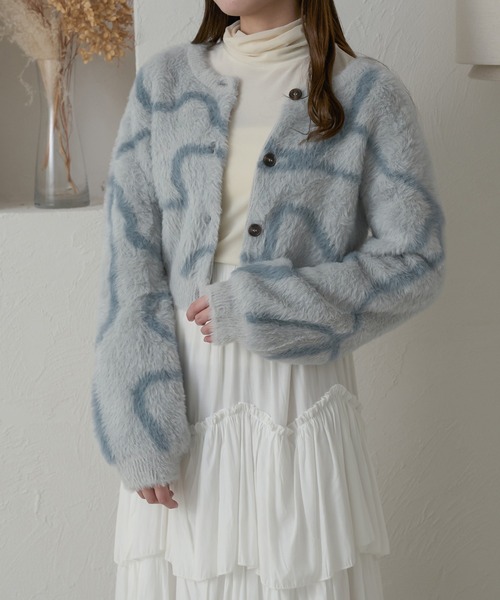 Ambre Neige（アンブルネージュ）の「【前後２WAY】２ｗａｙニュアンスニットラインカーディガン／【WEB/EC限定商品】（カーディガン/ボレロ・レディース・アイボリー/ライトグレー/ネイビー・FREE）」の16枚目の写真