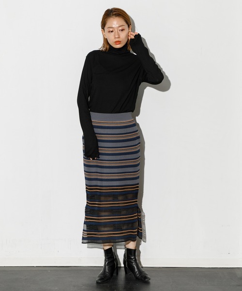 Tricote（トリコテ）の「TRICOTE BORDER SKIRT（スカート・レディース・ベージュ/グレー・FREE）」の20枚目の写真