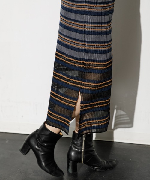 Tricote（トリコテ）の「TRICOTE BORDER SKIRT（スカート・レディース・ベージュ/グレー・FREE）」の19枚目の写真