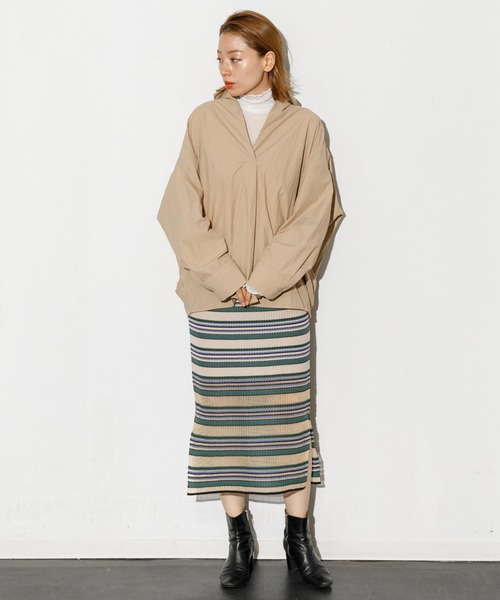 Tricote（トリコテ）の「TRICOTE BORDER SKIRT（スカート・レディース・ベージュ/グレー・FREE）」の10枚目の写真