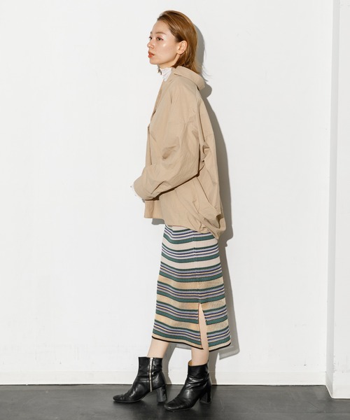 Tricote（トリコテ）の「TRICOTE BORDER SKIRT（スカート・レディース・ベージュ/グレー・FREE）」の12枚目の写真