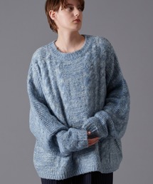SHAGGY MELANGE CABLE KNIT / シャギーメランジケーブルニット