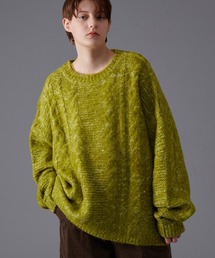 SHAGGY MELANGE CABLE KNIT / シャギーメランジケーブルニット