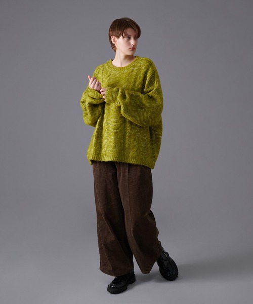 SHAGGY MELANGE CABLE KNIT / シャギーメランジケーブルニット（ニット