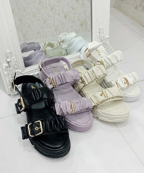 定番人気♡希少【PUCCI】プラットフォーム　ベルト サンダル 厚底クシュクシュベルトスポサン 24SS（サンダル）｜cs T&P