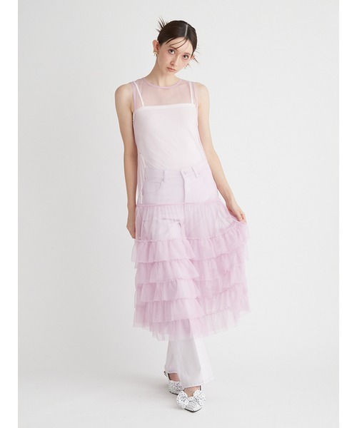 FURFUR(ファーファー)の「チュールフリルワンピース(ワンピース・レディース・ターコイズブルー/ホワイト/ブラック・FREE)」の13枚目の写真