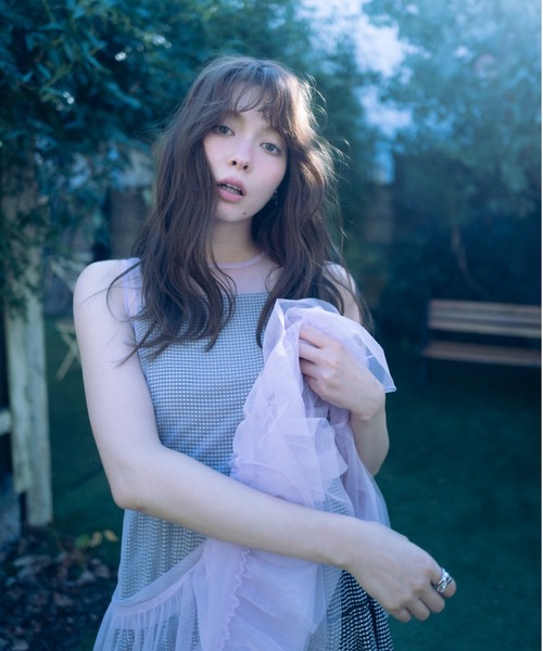 FURFUR(ファーファー)の「チュールフリルワンピース(ワンピース・レディース・ターコイズブルー/ホワイト/ブラック・FREE)」の6枚目の写真