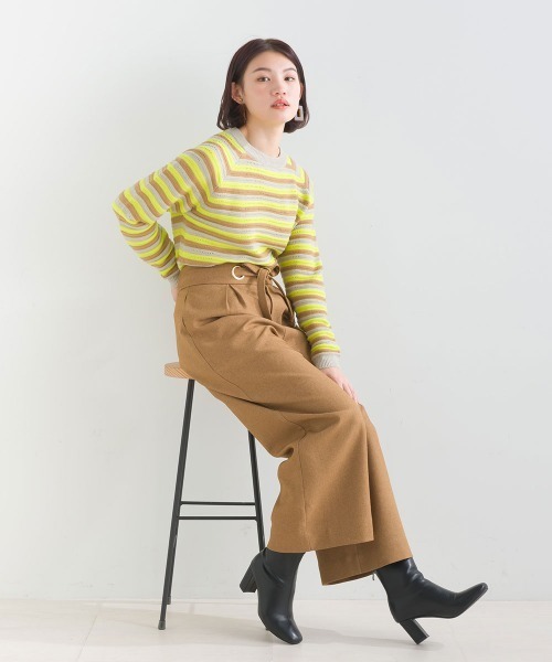 FURRY（ファーリー）の「マルチボーダーストレッチプルオーバー（ニット/セーター・レディース・ターメリック/オフホワイト/ブルーグリーン・FREE）」の16枚目の写真