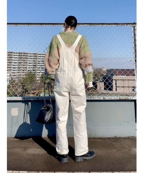 Right-on（ライトオン）の「【HONEYSUCKLE ROSE】配色切替シャギーニット（ニット/セーター・レディース・パープル/グリーン/オフホワイト・M/L）」の5枚目の写真