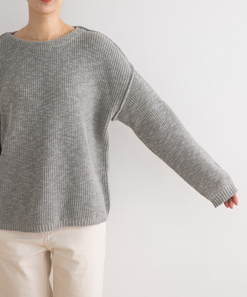 URBAN RESEARCH DOORS(アーバンリサーチドアーズ)の「コットンスラブKNIT(ニット/セーター・レディース・ネイビー/グレー/ライトベージュ・MEDIUM)」の10枚目の写真