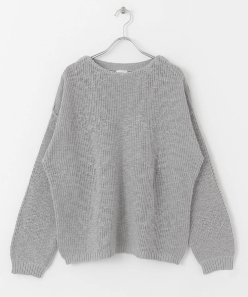 URBAN RESEARCH DOORS(アーバンリサーチドアーズ)の「コットンスラブKNIT(ニット/セーター・レディース・ネイビー/グレー/ライトベージュ・MEDIUM)」の12枚目の写真