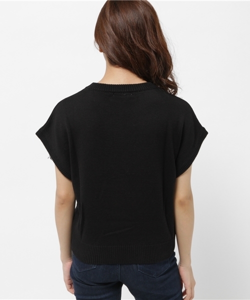 Chico（チコ）の「フリンジニット（ニット/セーター・レディース・モスグリーン/ブラック/ホワイト・FREE）」の6枚目の写真