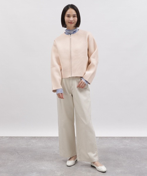 LAKOLE（ラコレ）の「5ゲージランタンスリーブカーディガン / 997332（カーディガン/ボレロ・レディース・アイボリー/ライトベージュ/ネイビー・SMALL/MEDIUM）」の7枚目の写真