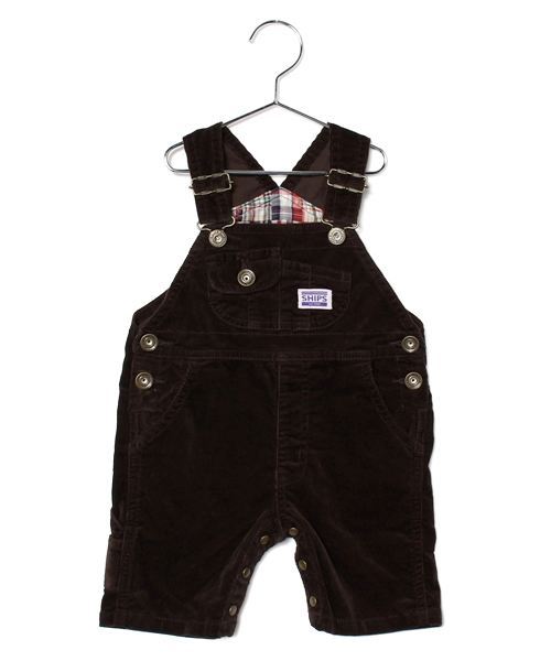 SHIPS（シップス）の「SHIPS KIDS:コーデュロイ オーバーオール ハーフ（ロンパース・キッズ・ブラウン/ベージュ・90/80）」の2枚目の写真