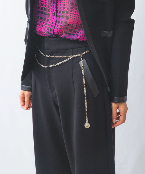 NARACAMICIE(ナラカミーチェ)の「【NARACAMICIE】コインダブルチェーンベルト(ベルト・レディース・グレー/ブラウン・M)」の4枚目の写真