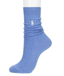 POLO RALPH LAUREN | POLO RALPH LAUREN レディース 綿レーヨンシルク混 クラシックケーブル 20cm丈 クルーソックス 03207559(ソックス/靴下)